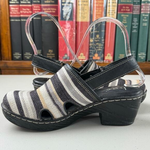 Born b.o.c. Canvas Striped Sling Back Comfort Clog Sz 6 - Picture 3 of 7